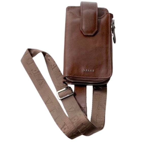 Brown Leather Belt Bag with Adjustable Strap